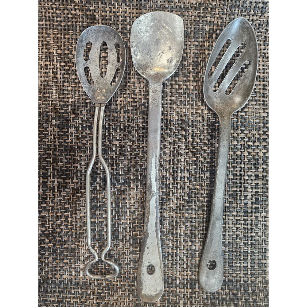 Set of 3 Antique Spoons - Vintage Mess Spoons. Vintage Tala Galley Spoons